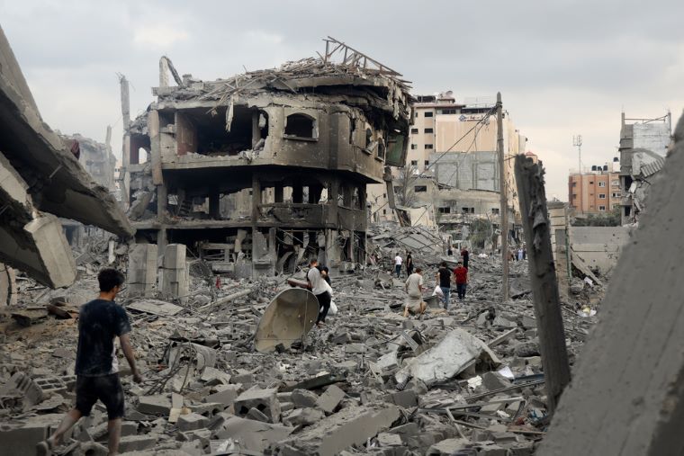空爆で破壊されたガザの街＝10月10日　© Mohammed Baba