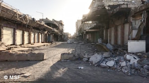 たび重なる戦闘で破壊されたモスル市内