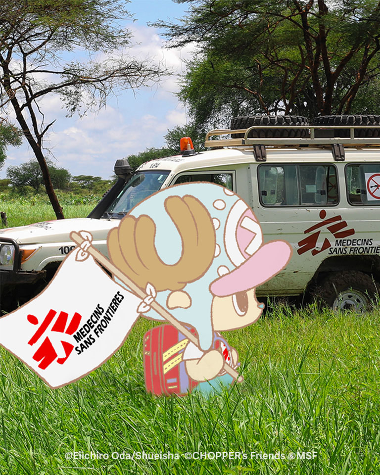 Chopper walking in the savannah