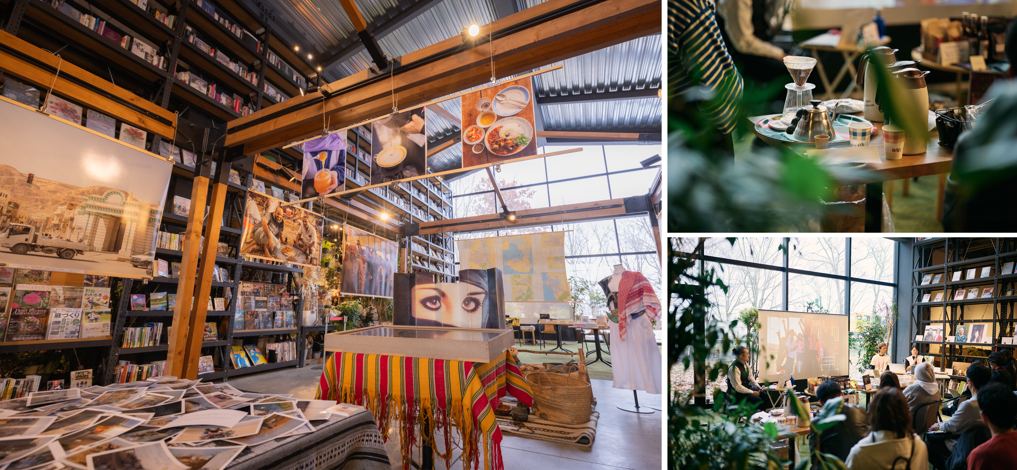 2025年には北海道・江別 蔦屋書店にて開催（写真左）　© Yuichi Mori Photography （写真右）　© Jun Higurashi