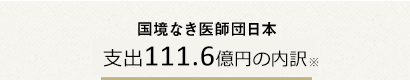 国境なき医師団日本　支出89.0億円の内訳