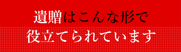 遺贈はこんな形で役立てられています