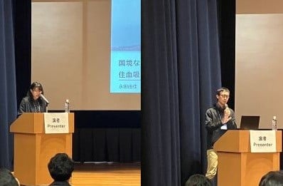 発表を行う永田医師（左）、神徳医師（右）　© MSF