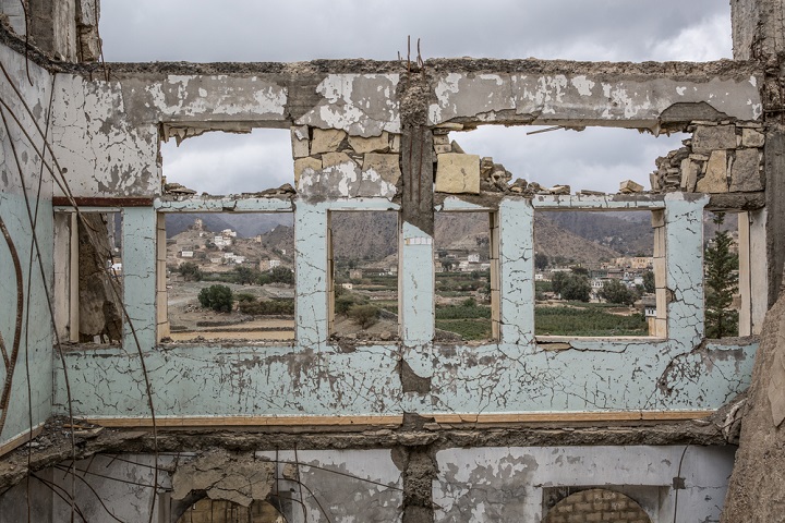 2016年、サウジアラビア主導の有志連合による空爆で破壊された学校（サアダ、2018年3月撮影） © Agnes Varraine-Leca/MSF