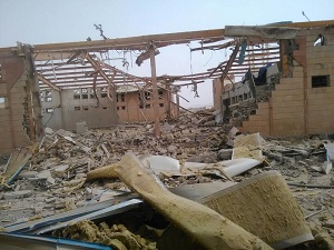 空爆されたコレラ治療センター
（アブス、2018年6月撮影）© MSF