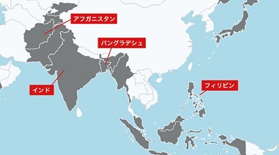 地図上のグレーの国・地域において新型コロナウイルスに
関する活動を実施