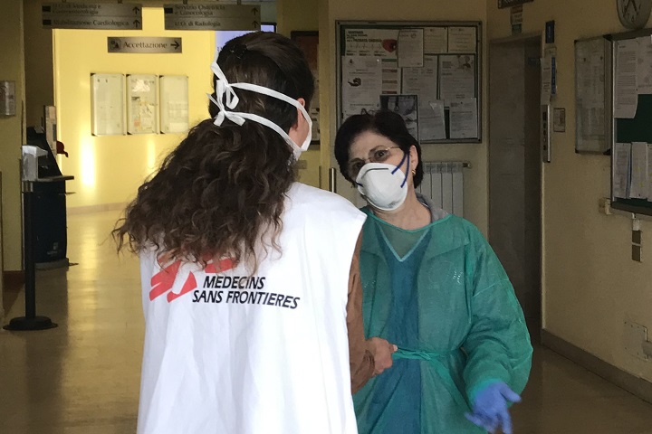 イタリアで最初の感染者が確認されたコドーニョ病院　© Lisa Veran/MSF