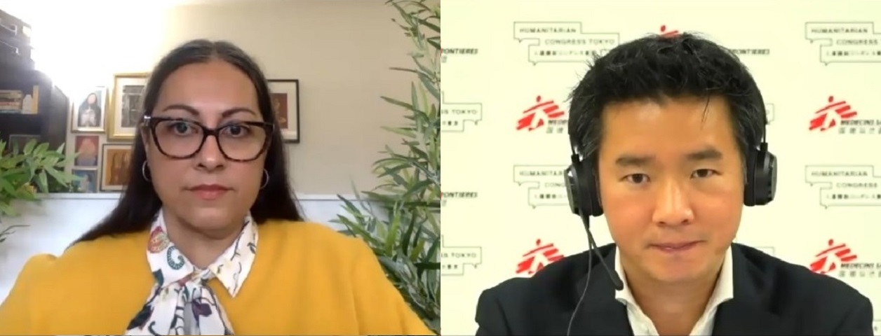 MSFインターナショナル 人道・外交担当代表のレシュマ・アダティアとMSF日本事務局長の村田慎二郎 © MSF
