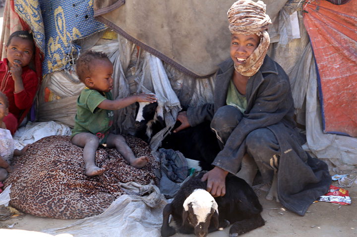 ハリーブ・ジャンクション・キャンプに避難する母親と子どもたち © Nuha Haider/MSF