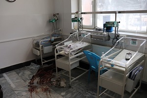 新生児室も襲撃を受けた<br> © Frederic Bonnot/MSF