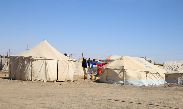 マーリブに点在する数多く避難民キャンプでは人道援助のニーズが拡大 © Nuha Haider/MSF