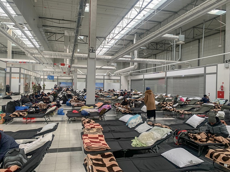 ウクライナと接するポーランド南東部・コルチョバの一時宿泊施設 © MSF