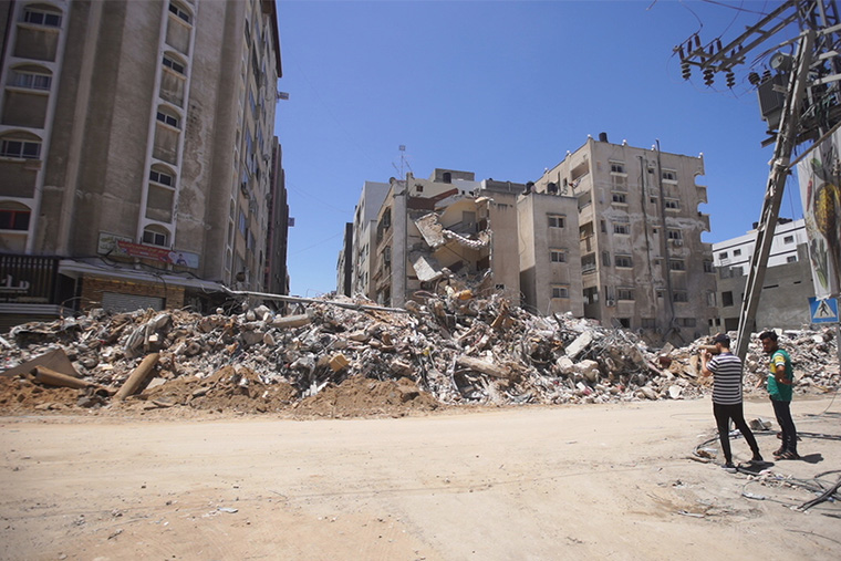 イスラエル軍の空爆により破壊されたガザ市内=2021年5月19日 Ⓒ MSF