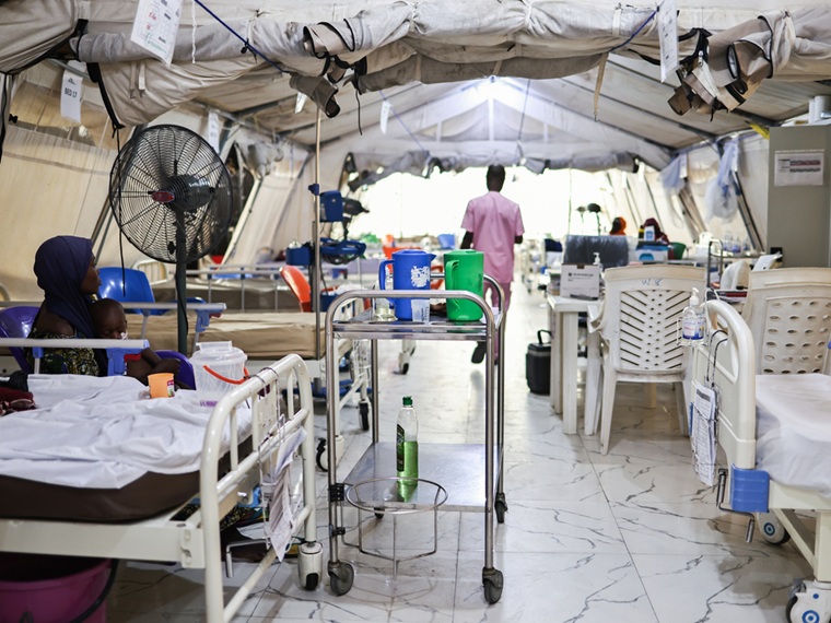 MSFの栄養治療施設「ニレファ・キジ」内の様子＝2025年11月6日　© Abba Adamu Musa/MSF