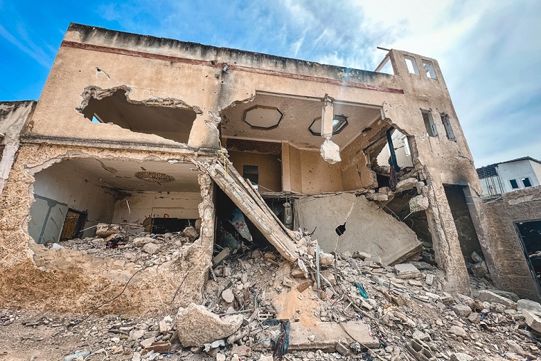 イスラエル軍によって破壊された家屋 © Oday Alshobaki/MSF