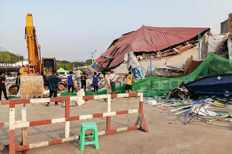 地震で被害を受けたネピドーの市場=2025年3月30日 Ⓒ MSF
