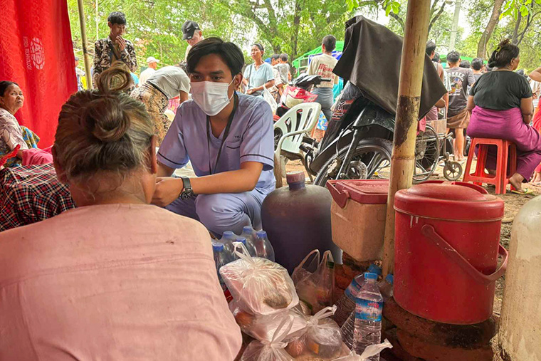 マンダレーにおける移動診療の様子=2025年4月5日 Ⓒ MSF