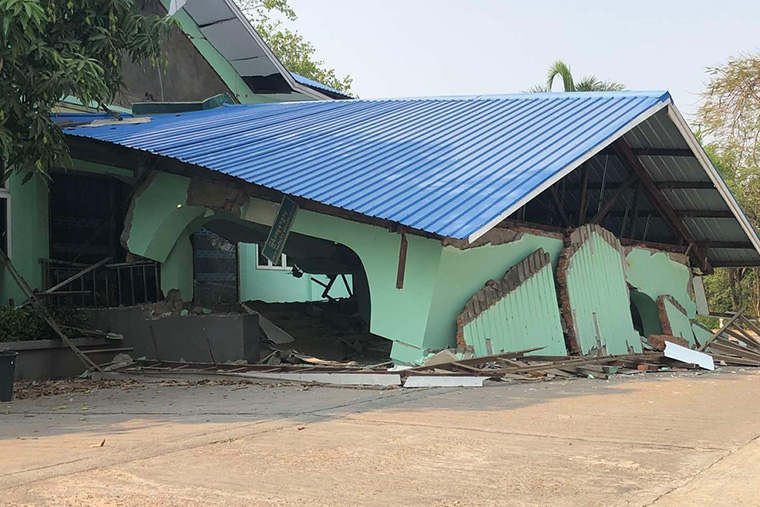 地震により倒壊したネピドー病院=2025年4月4日 Ⓒ MSF