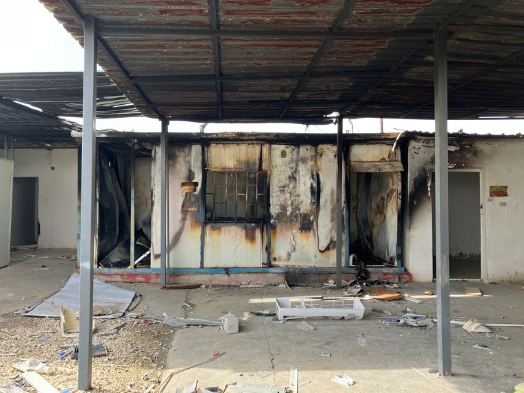 アルホール・キャンプ内のMSF診療所の跡　Ⓒ Steve MacKay/MSF