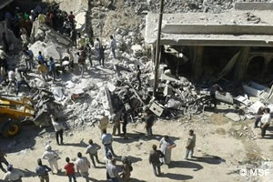 シリア北部のマスカジュアリティーの現場