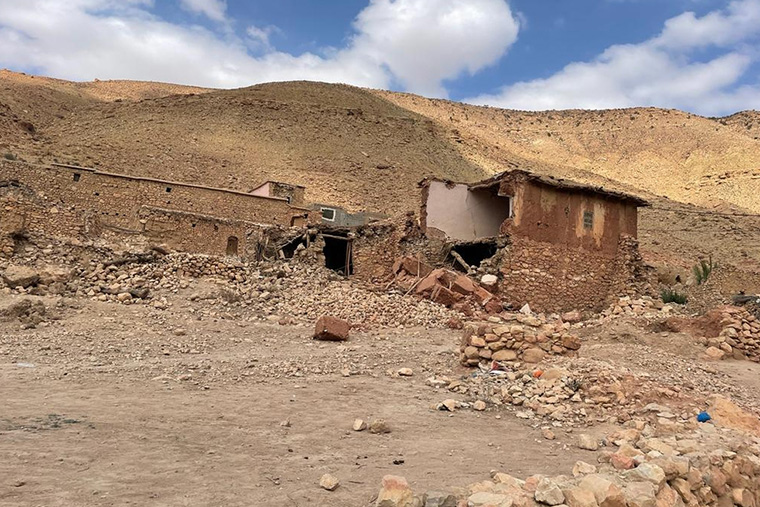 地震で倒壊した家＝9月12日　Ⓒ MSF