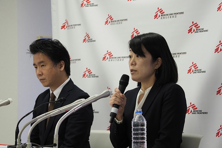 帰国後の12月13日に記者会見を行い、活動を報告した © MSF
