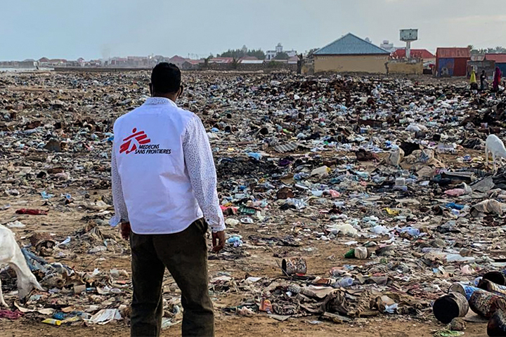 2020年11月、大型サイクロンがソマリア北東部の都市ボサソを襲った　© MSF