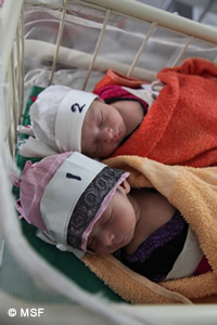 MSFの産婦人科病院で生まれた新生児