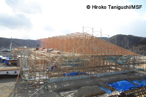 建設中の新田老診療所。2016年夏に竣工予定