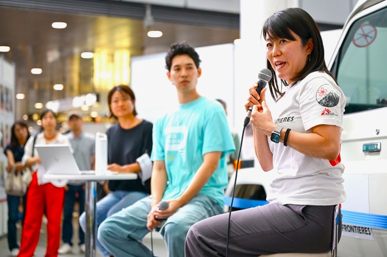 「自分の信じたことを続けていく」と語るMSF日本会長の中嶋優子(右端)=名古屋会場で2025年9月28日 Ⓒ MSF