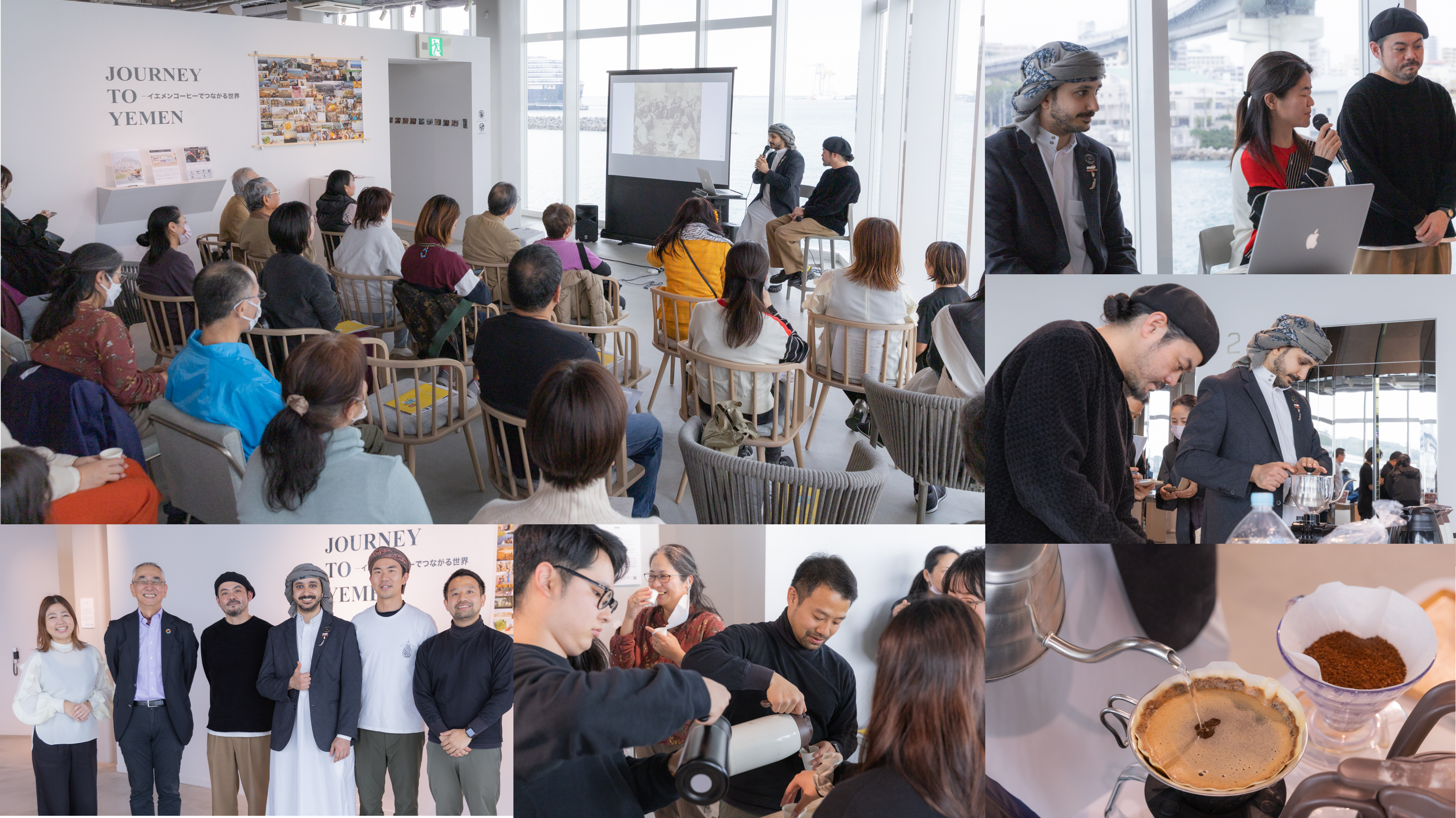 タレックさん、山田さんが淹れたコーヒーの香りに包まれ、心が開かれたひとときでした　© Yuichi Mori Photography