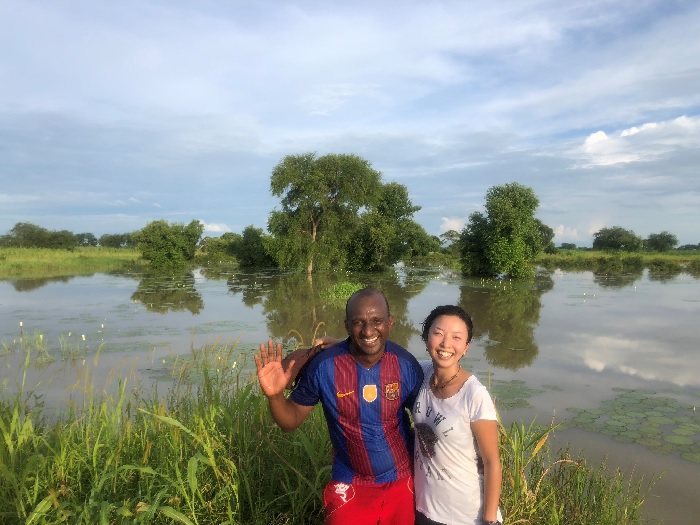 ランニング途中に撮影。水と緑が豊かな景色が広がる。