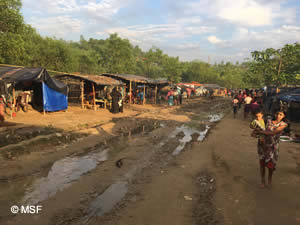 コックスバザールのロヒンギャ難民キャンプ