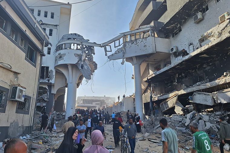 イスラエル軍による14日間にわたる包囲直後のガザ市のシファ病院=2024年1月4日 Ⓒ MSF