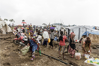 北キブ州にあるブレンゴ国内避難民キャンプの様子<br> © Michel Lunanga/MSF