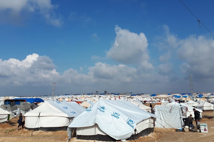 MSFが活動するシリア北東部ハサカ県にあるアルホール避難民キャンプ（2019年4月撮影）© MSF