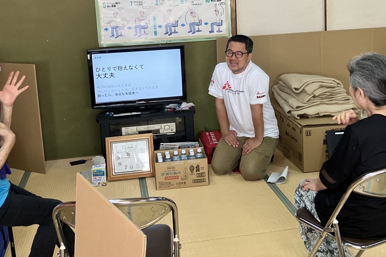 「けんこう講座」では災害時の心の保ち方も伝えた＝2026年8月23日　Ⓒ MSF