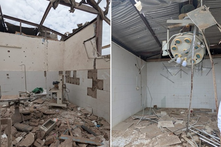 ドローン攻撃を受けた白ナイル州の病院の手術室＝2026年4月7日　Ⓒ MSF