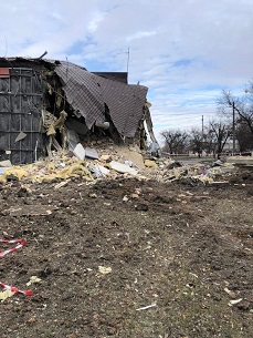 セリドーブの病院にミサイルが直撃し、建物も甚大な被害を受けた<br> =2023年11月22日 © Stanislav Dudinskyi/MSF