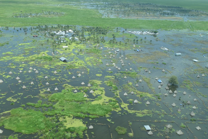 南スーダン・ユニティー州周辺の大洪水の様子＝2021年10月16日 © Tomas Bendl/ MSF